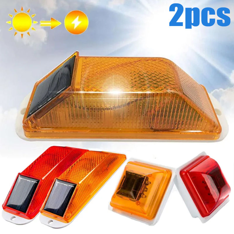Renewable Energy Solar - 2Pcs Solar Strobe Warning Light LED